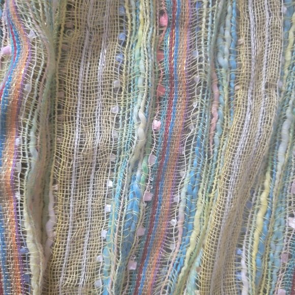 Lightweight Chartreuse Yellow Metallic Scarf - Picture 6 of 10